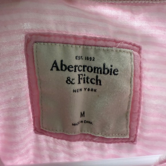 Abercrombie & Fitch Y2K Womens Pink Button Down Shirt Long Sleeve Cotton Size M - Picture 3 of 7
